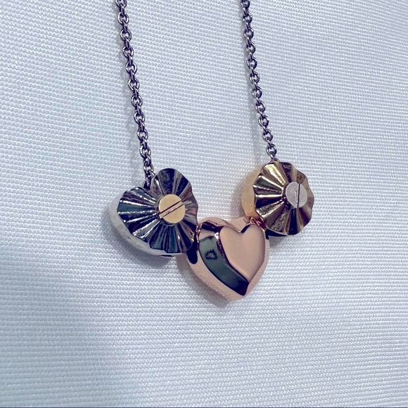 Coach Mixed Metal Heart & Rivet Necklace - Picture 1 of 5